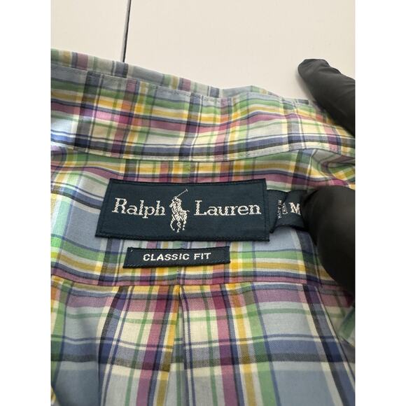 Ralph Lauren Classic Fit Button Down Shirt Men’s Medium Multi Color Plaid - Picture 5 of 9